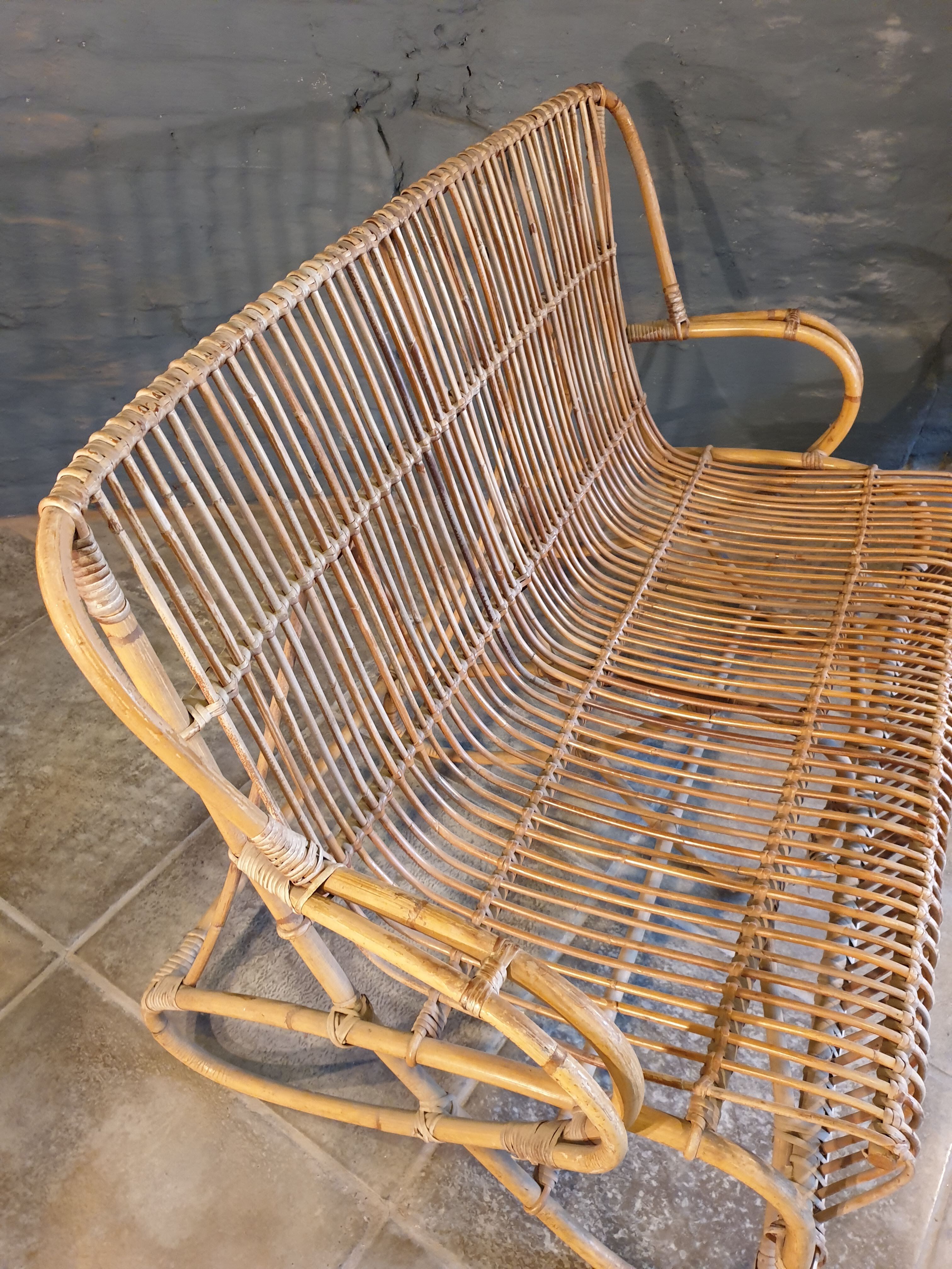 Rattan bench