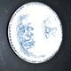 Miniature illustrated blue bread plate 12.5 cm Creil Montereau dollhouse