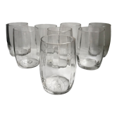 Lot de 8 verres à eau en verre moulés anciens années 20-30