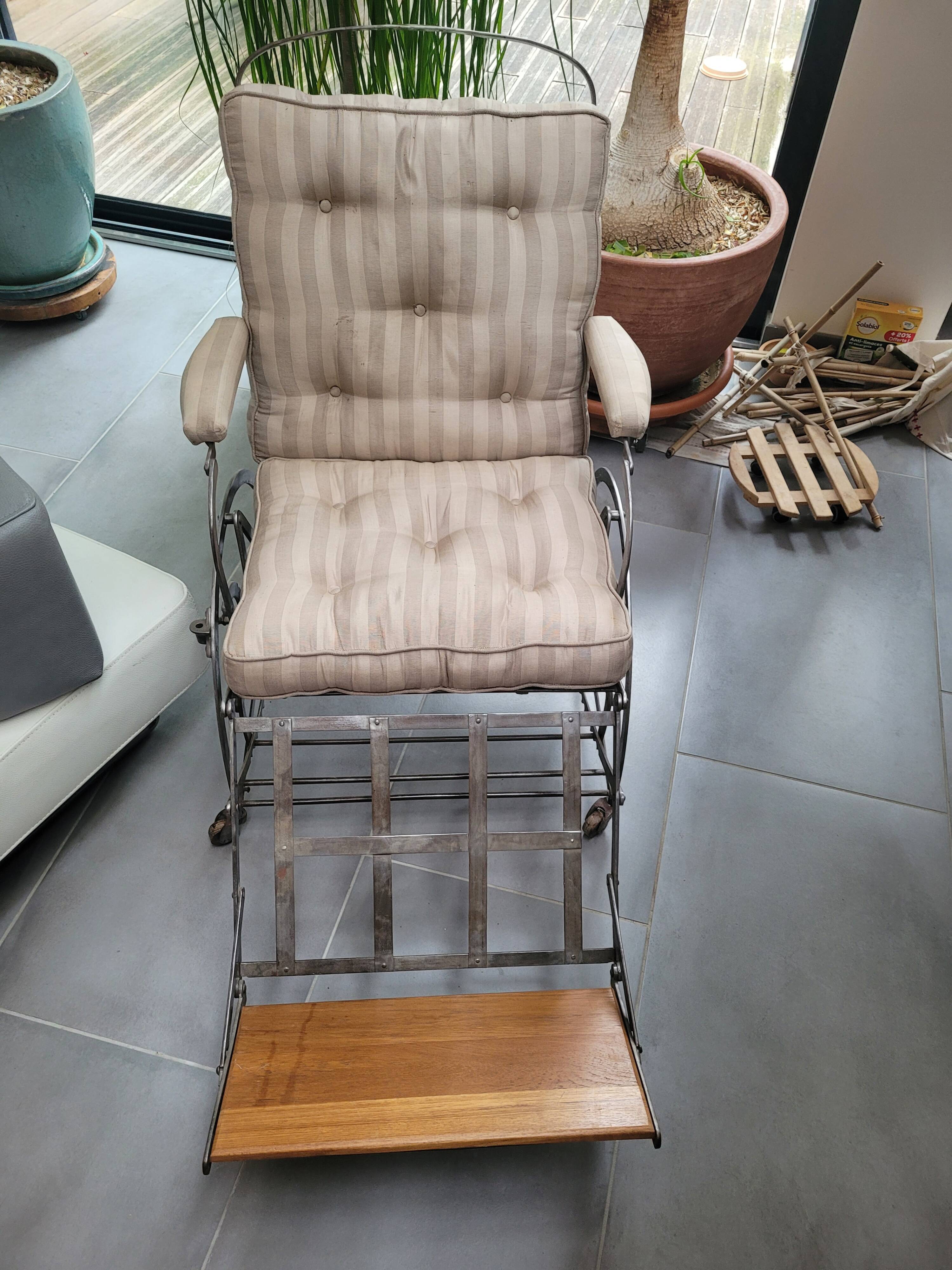 Wilson adjustable deck chair produced in 1871.