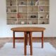 Table ronde extensible en hêtre massif, années 80