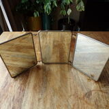 Vintage triptych barber mirror 24X58cm