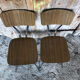 Pair of tublac chairs compass legs chrome metal formica wood vintage #a241