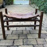 Leather safari stool, 1960s
