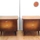 Pair of bedside tables with compass legs / vintage 50s-60s
