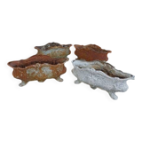 Set of 4 cast iron planters from 1900 from Charleville - Mézières, rockery style