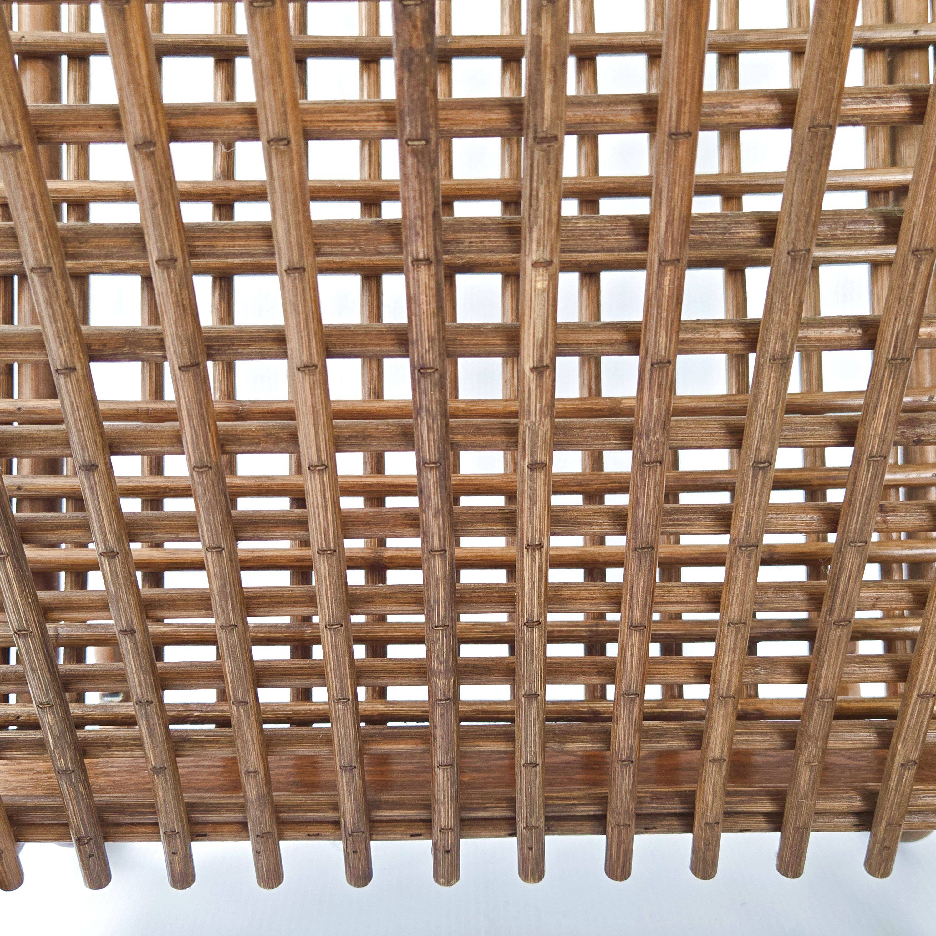 Vintage bamboo & rattan magazine rack 1960