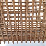 Vintage bamboo & rattan magazine rack 1960