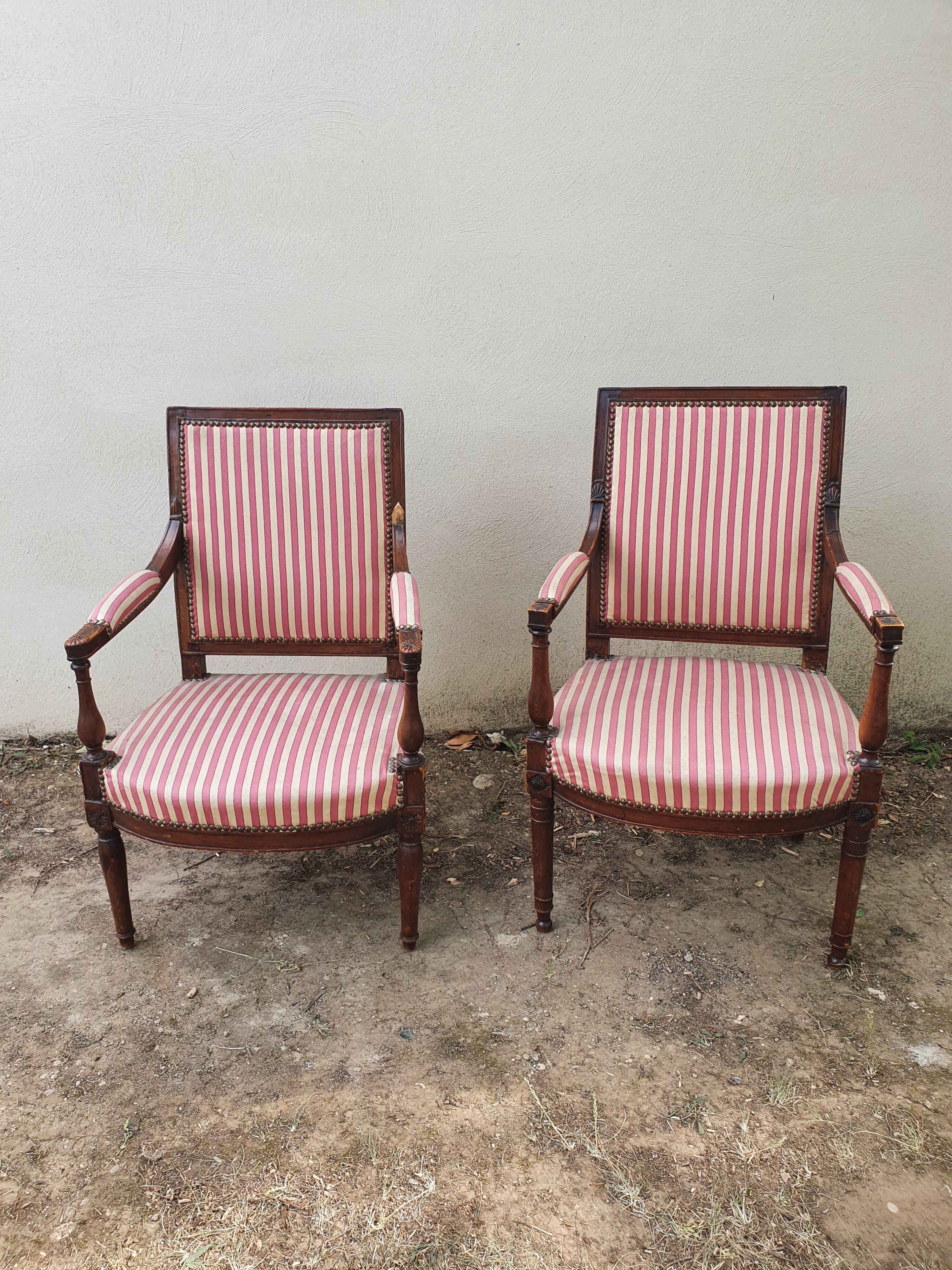Pair of directoire period armchairs