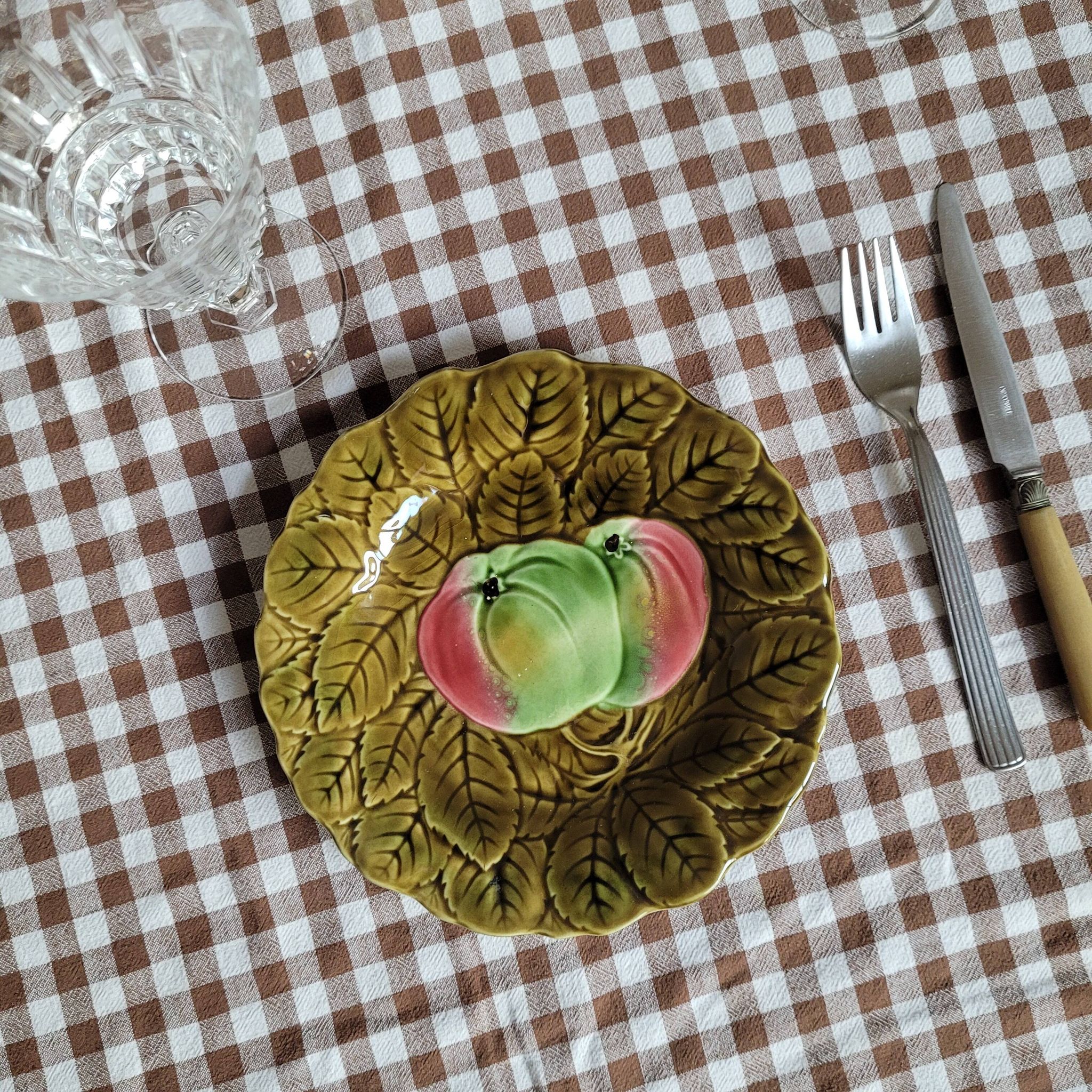La Redoute x Selency set of 4 Sarreguemines fruit barbotine plates
