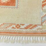 4x6 Oushak Light Blue & Beige Vintage Rug, 127x197Cm