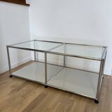 USM Haller Coffee Table in Light Grey and Glass