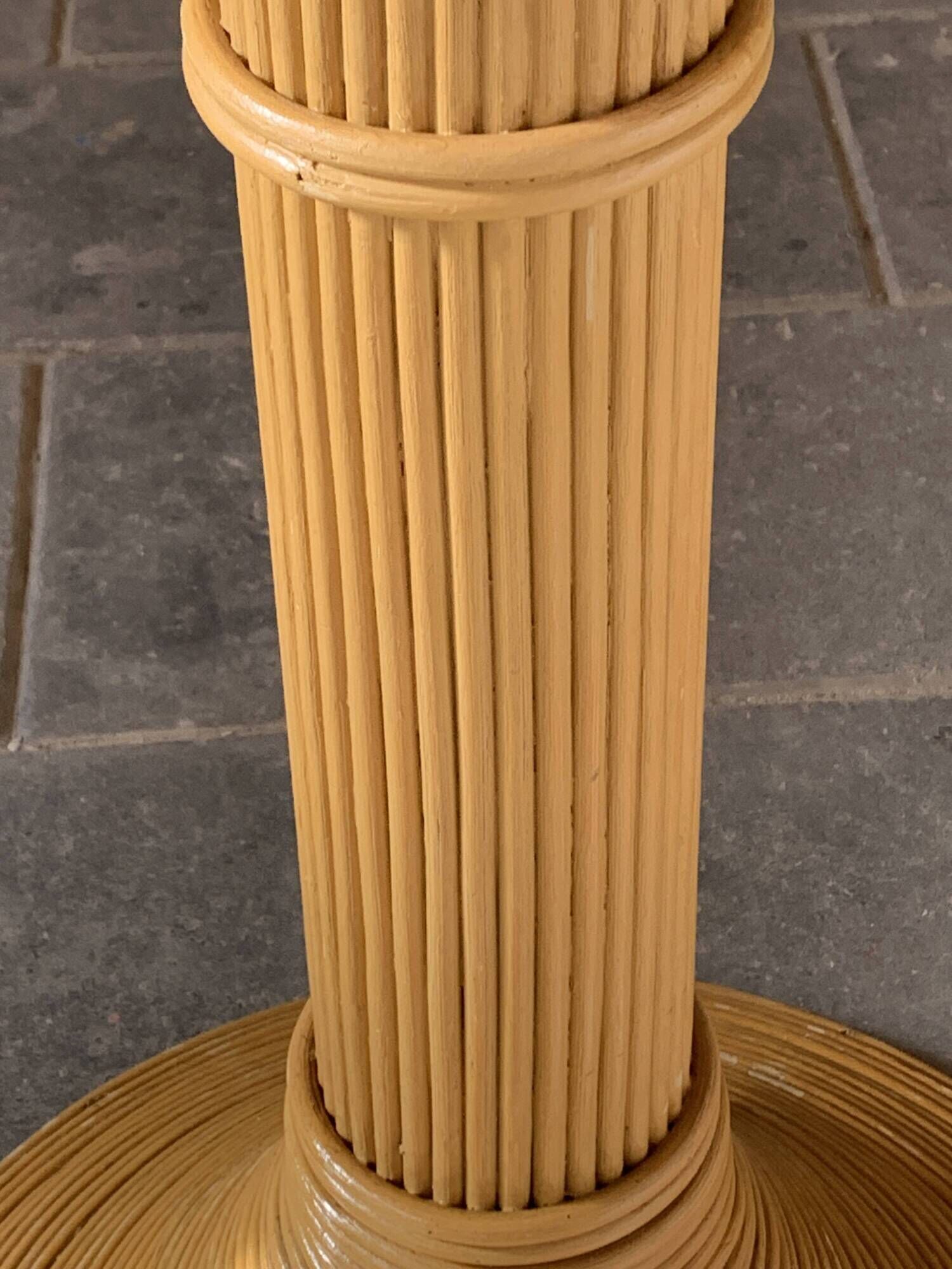 Pencil Reed rattan bamboo coconut palm tree floor lamp, Mario Lopez Torres, 1970s