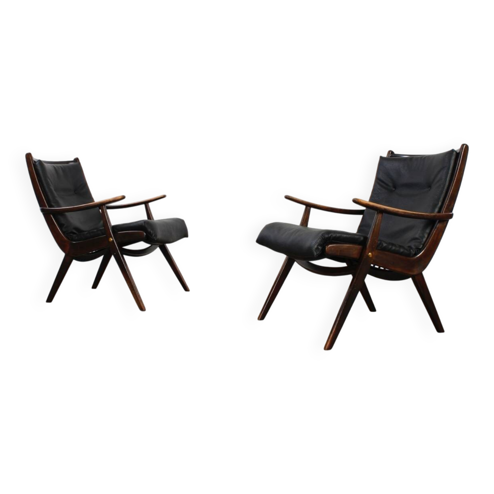 Lot de 2 fauteuils vintage, design milieu du siècle, années 50, 60 et 70
