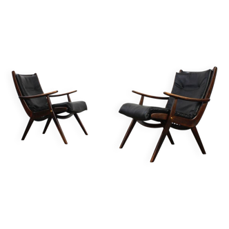 Lot de 2 fauteuils vintage, design milieu du siècle, années 50, 60 et 70