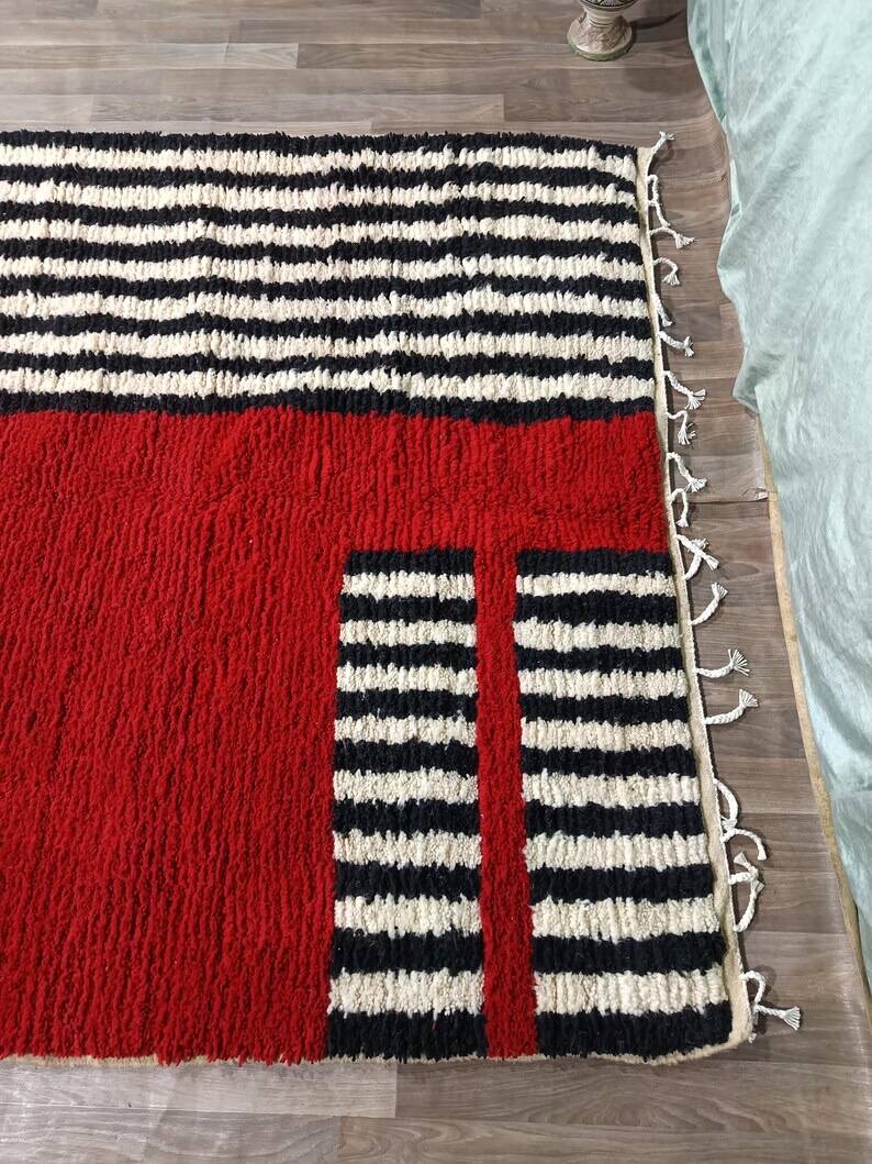 Tapis berbère en laine pure fait main traditionnelle taille 150/250 cm