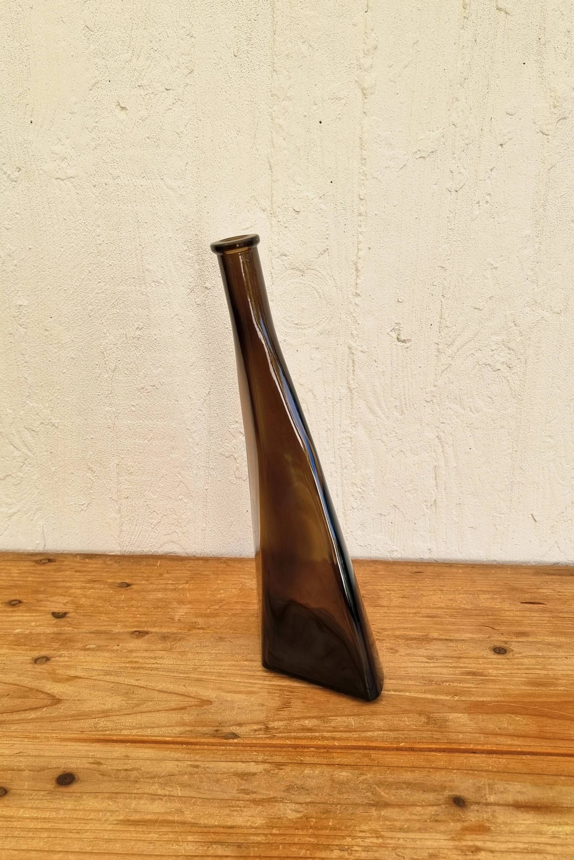 Vintage decorative bottle Paco O Frey in smoked glass from the 1970s.
