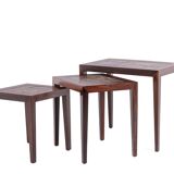 Set of 3 “nesting” tables with “Baca” motif. 1960s.
