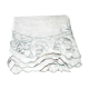 Nappe carré vintage en toile beige brodé et ajouré 120x120