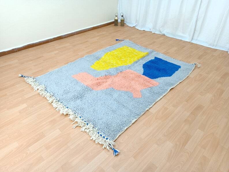 Tapis beni ouarine fait main traditionnel 250cmx150cm