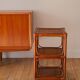 Brown rattan and canework side table, 1970