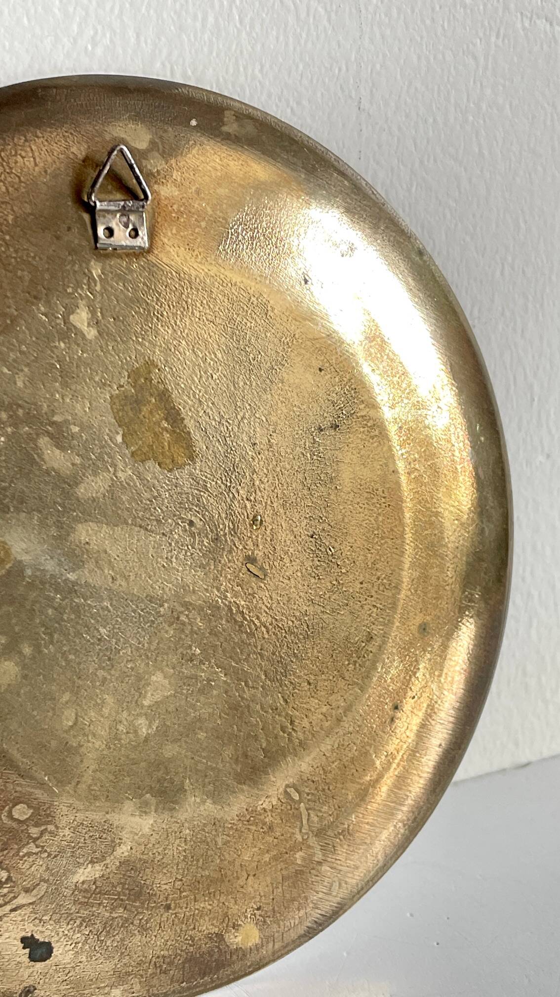 Vintage brass compartment plate