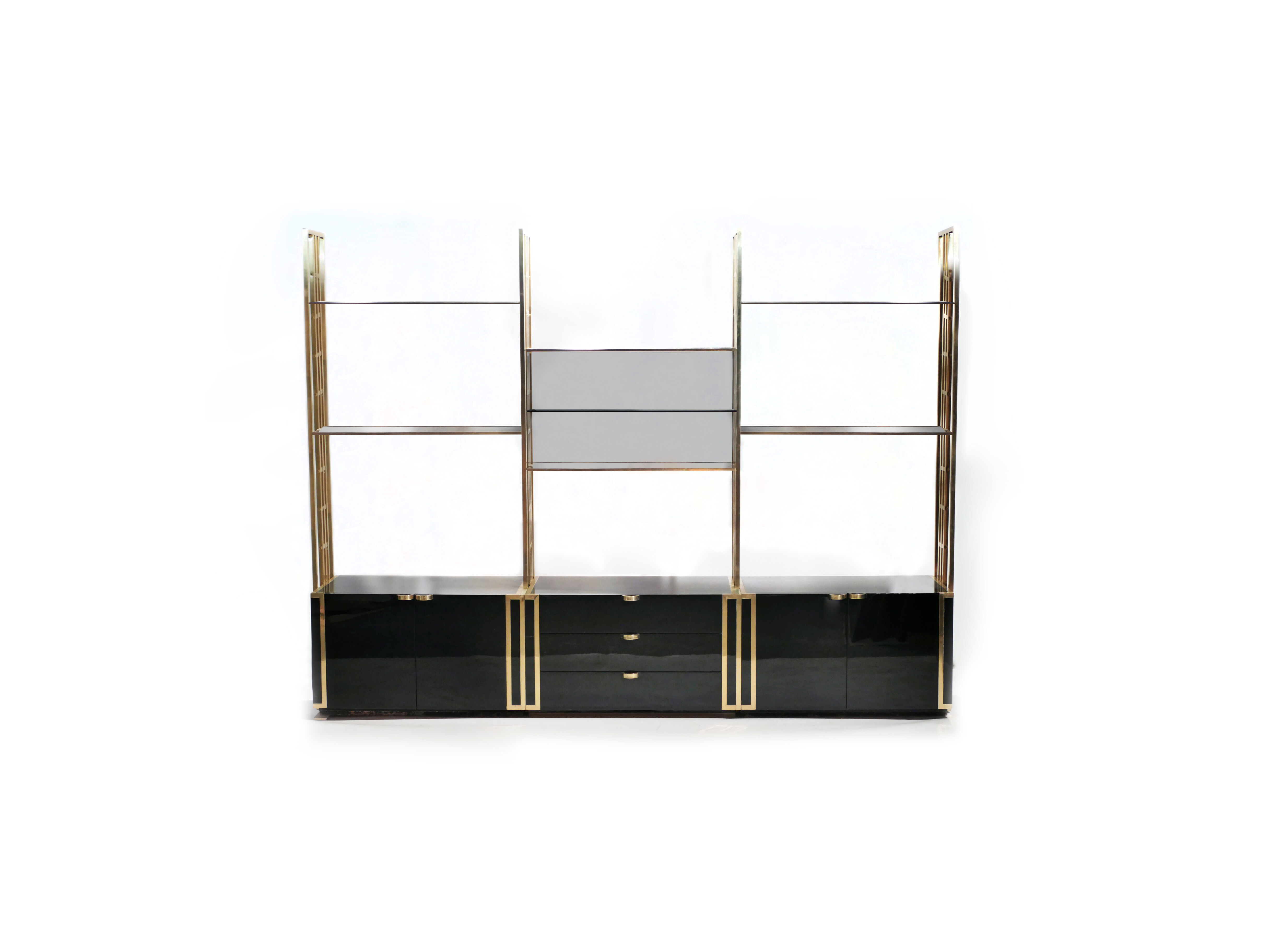 Brass laced library shelf by Kim Moltzer 1970