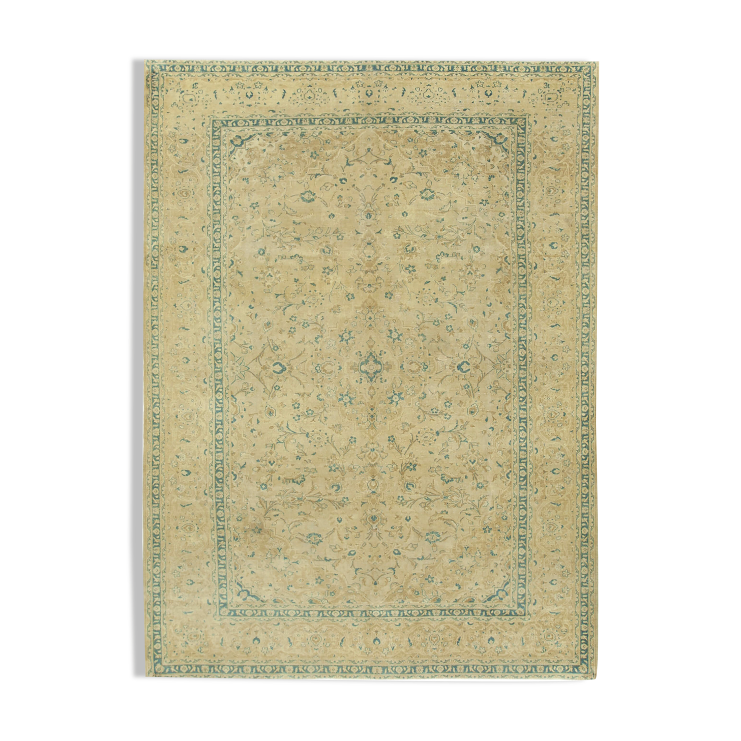 Handmade Oriental Vintage 247 cm x 326 cm Beige Wool Carpet