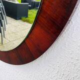 Round mirror in rosewood