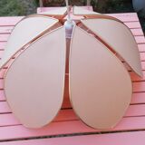 Hanging Altus Robert de Schuytener, lotus flower lamp, vintage pink 60s brass