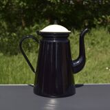 Old Menelit black enameled sheet metal coffee maker -1970