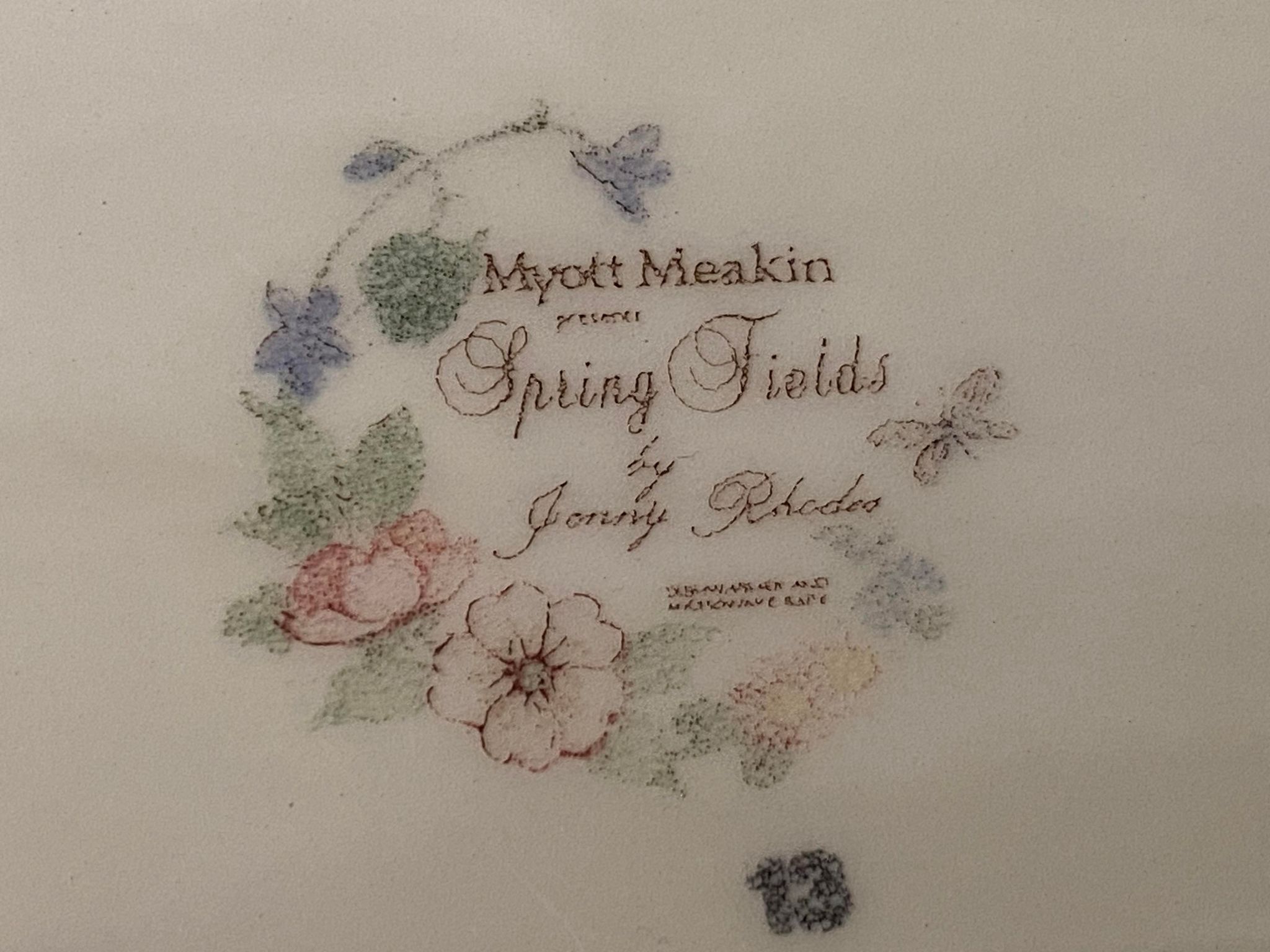 Small oval English earthenware dish Muott Meakin décor Spring Fields