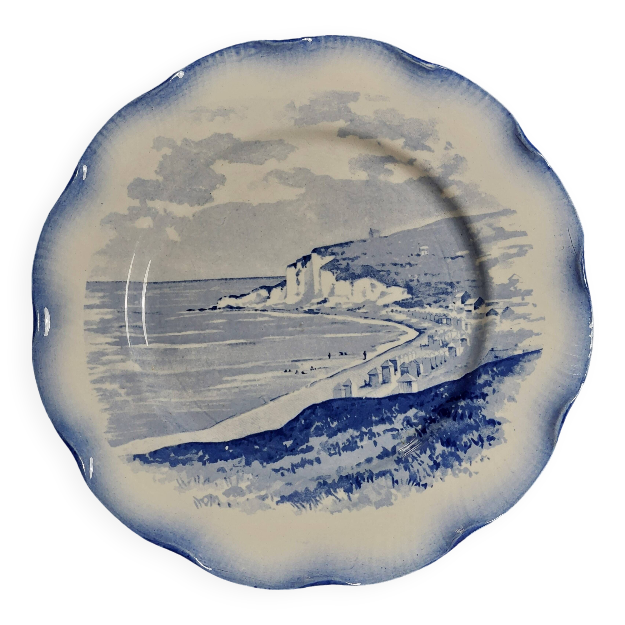 Sarreguemines earthenware plate with Marine decor late 19th century early 20th century