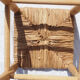 Farm stool made of wood and straw