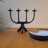 Brutalist wrought iron candlestick, 1960s