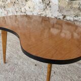 Coffe table vintage bean-shaped in formica, tripod foot, circa 1960s