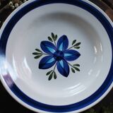 Lot of 3 Sarreguemines deep plates - Sunny pattern - hand-painted, 1920s