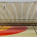 Vintage record holder in gold metal - for 50 vinyls