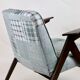 Grey-Blue Chequered Bunny Armchair by Józef Chierowski, 1970s