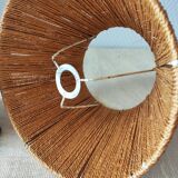 Vintage brutalist lamp from the 60s-70s made of wood and rope.