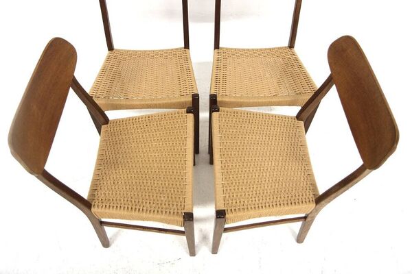Set de 4 chaises scandinave en teck, Danemark, 1960