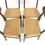 Set of 4 Scandinavian teak chairs, Denmark, 1960