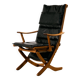 Beech armchair with leather upholstery