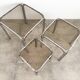 Set of 3 nesting tables, chrome and smoked glass, 1970s.
