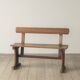 Solid oak Danish school bench