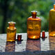 4 old apothecary bottles / amber glass pharmacy in perfect condition dated before 1960