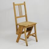 Folding metamorphic library ladder, Arts & Crafts, Vienna, 1900s