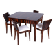 Art Deco Dining Set in Macassar and Leather by Oldřich Liška, Czech, 1920s, Set of 5