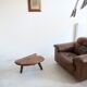 Wooden free-form coffee table