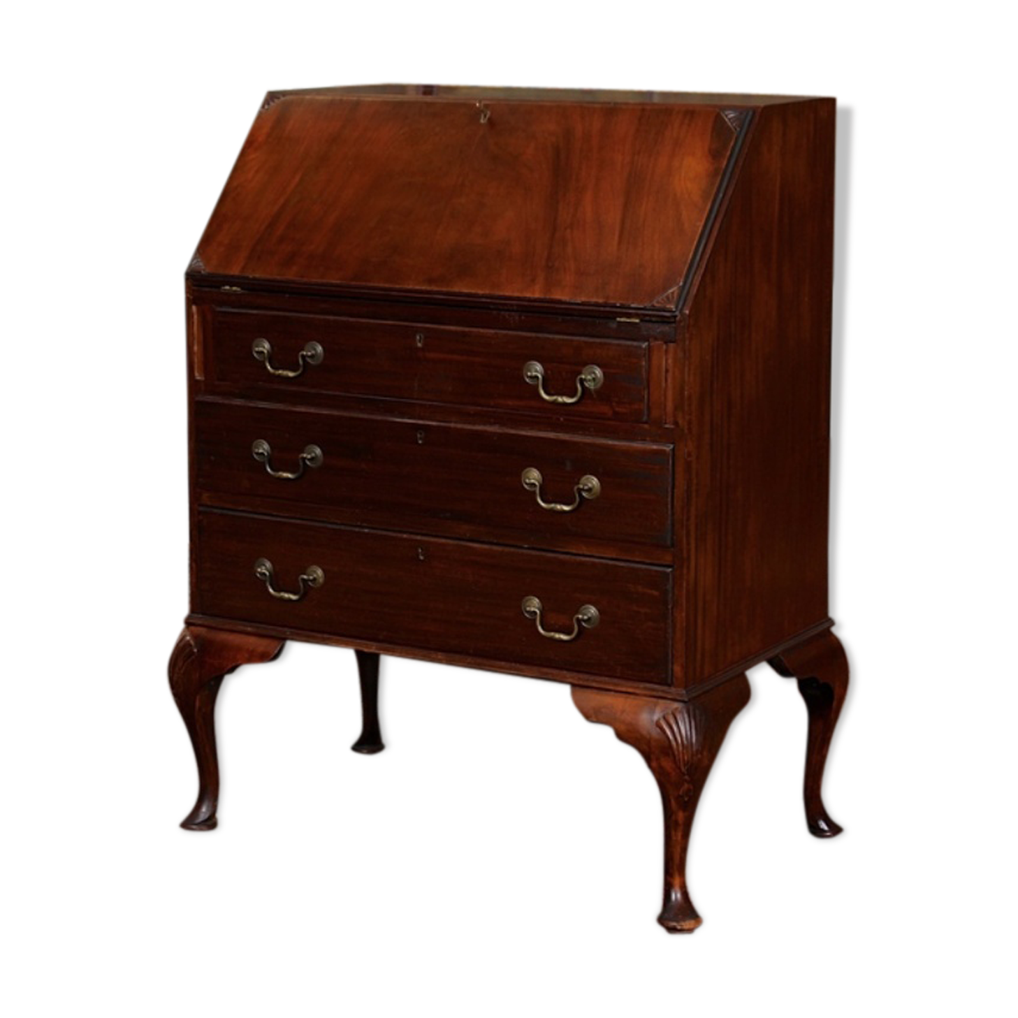 Antique Edwardian carved mahogany desk